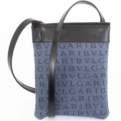Pre-owned Bvlgari Black Blue Denim Shoulder Bag ()