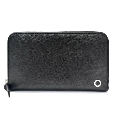 Pre-owned Bvlgari Black Blue Leather Coin Purse/coin Case () In Multi