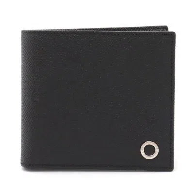 Pre-owned Bvlgari Black Blue Leather Wallet (bi-fold) () In Multi