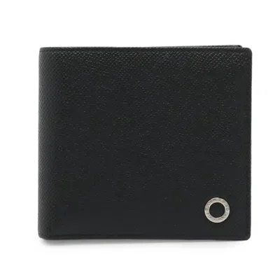 Pre-owned Bvlgari Black Blue Leather Wallet (bi-fold) () In Multi