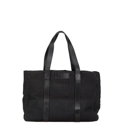 Pre-owned Bvlgari Black Canvas Leather Handbag Tote Bag ()