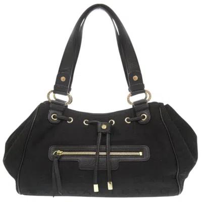 Pre-owned Bvlgari Black Canvas Leather Handbag Tote Bag ()