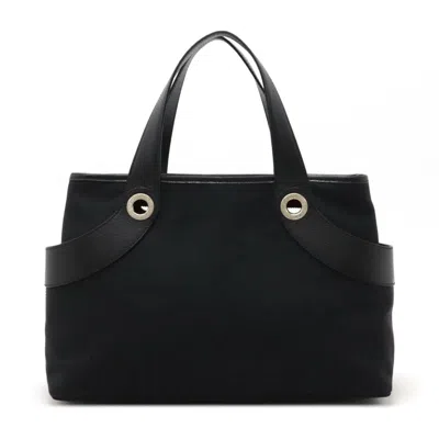 Pre-owned Bvlgari Black Canvas Leather Handbag Tote Bag ()