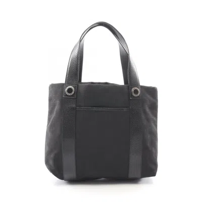 Pre-owned Bvlgari Black Canvas Leather Handbag Tote Bag ()