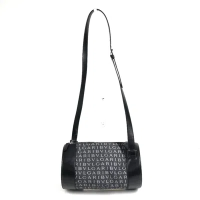 Pre-owned Bvlgari Black Canvas Leather Pochette Shoulder Bag ()