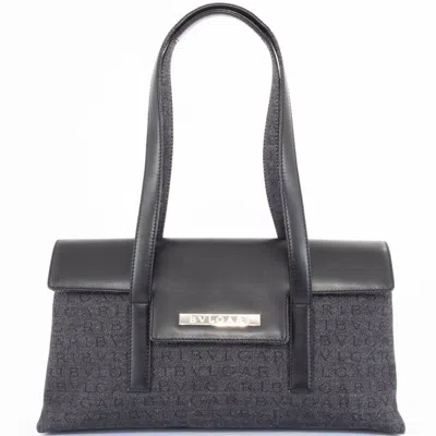Pre-owned Bvlgari Black Canvas Leather Shoulder Bag ()