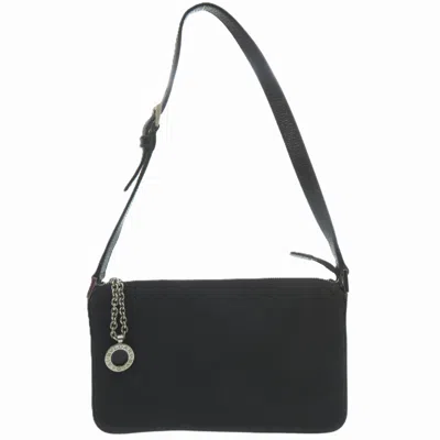 Pre-owned Bvlgari Black Canvas Leather Shoulder Bag ()
