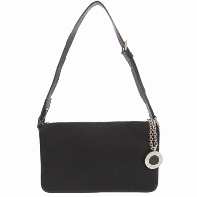 Pre-owned Bvlgari Black Canvas Leather Shoulder Bag ()