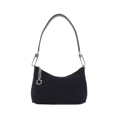 Pre-owned Bvlgari Black Canvas Leather Shoulder Bag ()