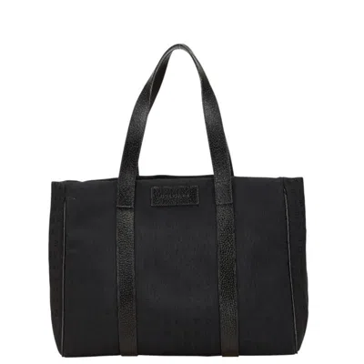 Pre-owned Bvlgari Black Canvas Leather Tote Bag ()
