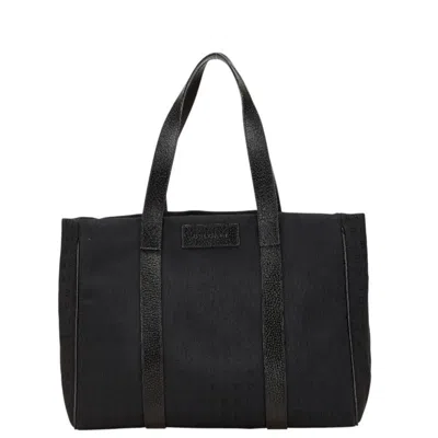 Pre-owned Bvlgari Black Canvas Leather Tote Bag ()