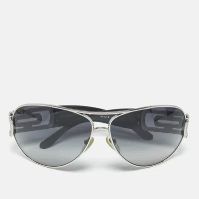 Pre-owned Bvlgari Black Gradient 6012-b Crystals Aviators Sunglasses