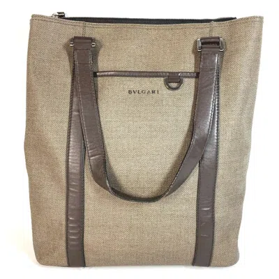 Pre-owned Bvlgari Black Gray Pvc Shoulder Bag Tote Bag () In Multi