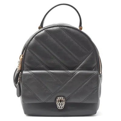 Pre-owned Bvlgari Black Leather Backpack ()