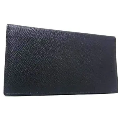Pre-owned Bvlgari Black Leather Bill Wallet (bi-fold) ()