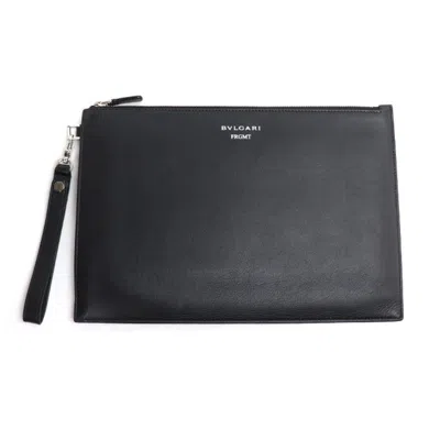 Pre-owned Bvlgari Black Leather Clutch Bag ()