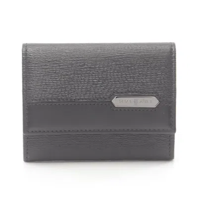 Bvlgari Black Leather Coin Purse/coin Case