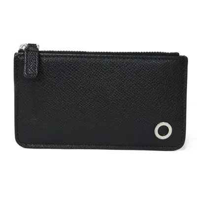 Pre-owned Bvlgari Black Leather Coin Purse/coin Case ()