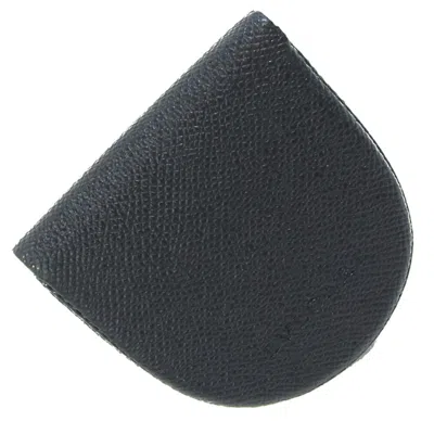 Pre-owned Bvlgari Black Leather Coin Purse/coin Case ()