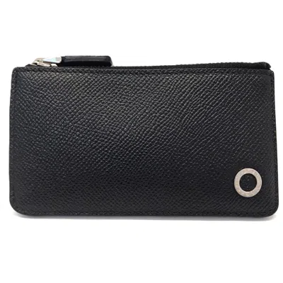 Pre-owned Bvlgari Black Leather Coin Purse/coin Case ()