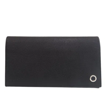 Pre-owned Bvlgari Black Leather Coin Purse/coin Case ()