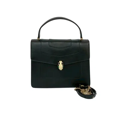Pre-owned Bvlgari Black Leather Handbag Shoulder Bag ()