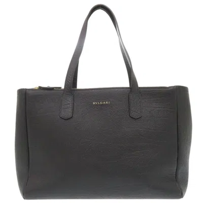 Pre-owned Bvlgari Black Leather Handbag Tote Bag ()