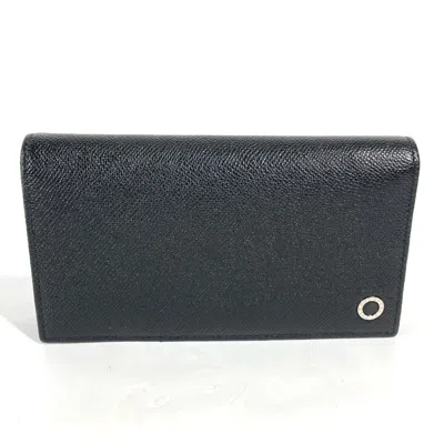 Pre-owned Bvlgari Black Leather Long Wallet (bi-fold) ()
