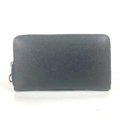 Pre-owned Bvlgari Black Leather Long Wallet (bi-fold) ()