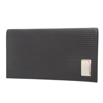 Pre-owned Bvlgari Black Leather Long Wallet (bi-fold) ()