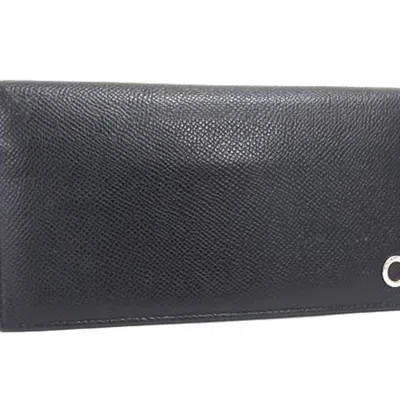 Pre-owned Bvlgari Black Leather Long Wallet (bi-fold) ()