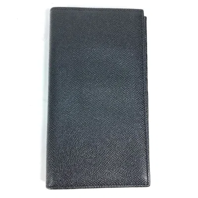 Pre-owned Bvlgari Black Leather Long Wallet (bi-fold) ()