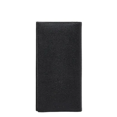 Pre-owned Bvlgari Black Leather Long Wallet (bi-fold) ()