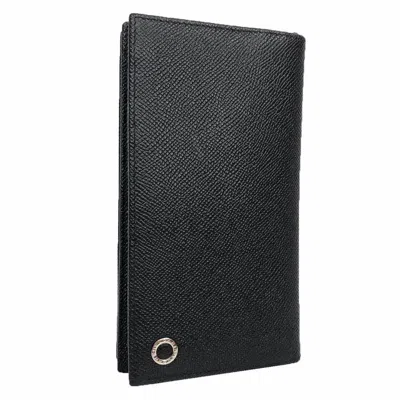 Pre-owned Bvlgari Black Leather Long Wallet (bi-fold) ()