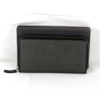 Pre-owned Bvlgari Black Leather Long Wallet (bi-fold) ()