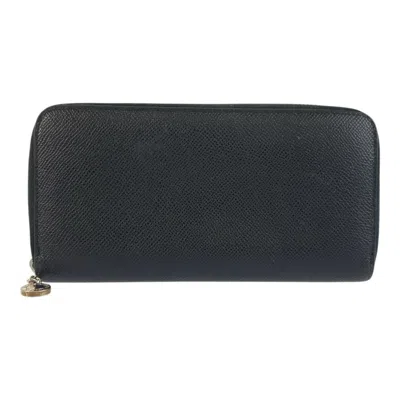 Pre-owned Bvlgari Black Leather Long Wallet (bi-fold) ()