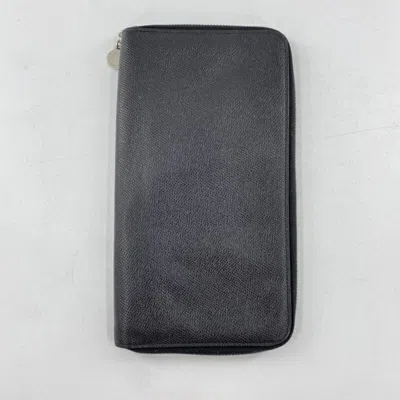 Pre-owned Bvlgari Black Leather Long Wallet (bi-fold) ()