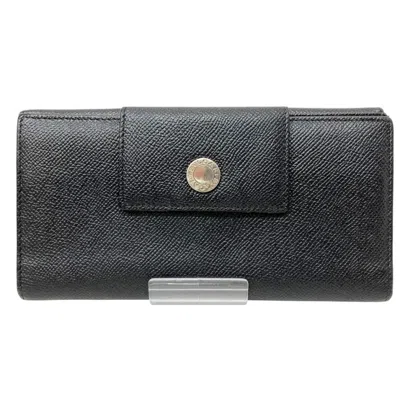 Pre-owned Bvlgari Black Leather Long Wallet (bi-fold) ()