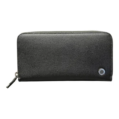 Pre-owned Bvlgari Black Leather Long Wallet (bi-fold) ()