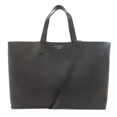 Pre-owned Bvlgari Black Leather Tote Bag ()