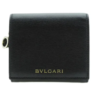Pre-owned Bvlgari Black Leather Wallet (bi-fold) ()