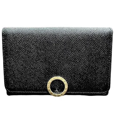 Pre-owned Bvlgari Black Leather Wallet (bi-fold) ()