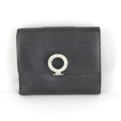 Pre-owned Bvlgari Black Leather Wallet (bi-fold) ()