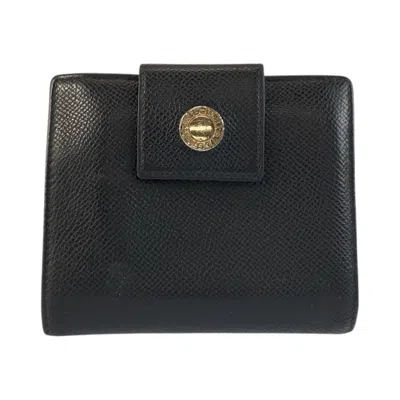 Pre-owned Bvlgari Black Leather Wallet (bi-fold) ()
