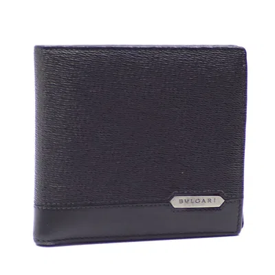 Pre-owned Bvlgari Black Leather Wallet (bi-fold) ()