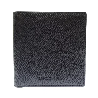 Pre-owned Bvlgari Black Leather Wallet (bi-fold) ()