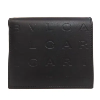 Pre-owned Bvlgari Black Leather Wallet (bi-fold) ()