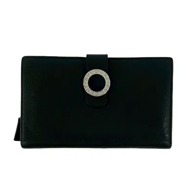 Pre-owned Bvlgari Black Leather Wallet (bi-fold) ()