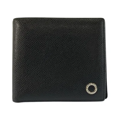 Pre-owned Bvlgari Black Leather Wallet (bi-fold) ()