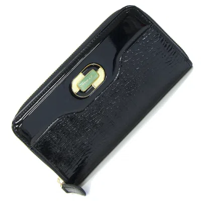 Pre-owned Bvlgari Black Patent Leather Long Wallet (bi-fold) ()